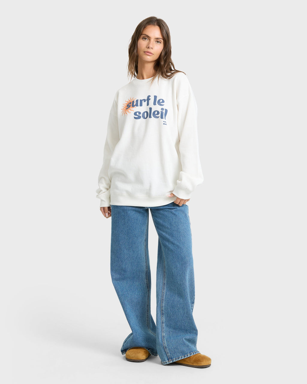 Seaside Panorama Crewneck Sweatshirt - Salt Crystal