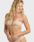Wavey Daze V Bandeau Bikini Top - Cobblestone