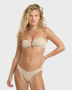Wavey Daze V Bandeau Bikini Top - Cobblestone
