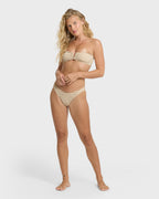 Wavey Daze V Bandeau Bikini Top - Cobblestone