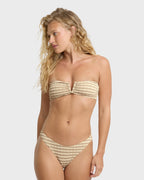 Wavey Daze V Bandeau Bikini Top - Cobblestone
