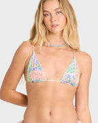 Love Crush Reversible Triangle Bikini Top - White Multi