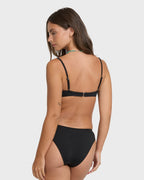 Sol Searcher V Bralette Bikini Top - Black Pebble