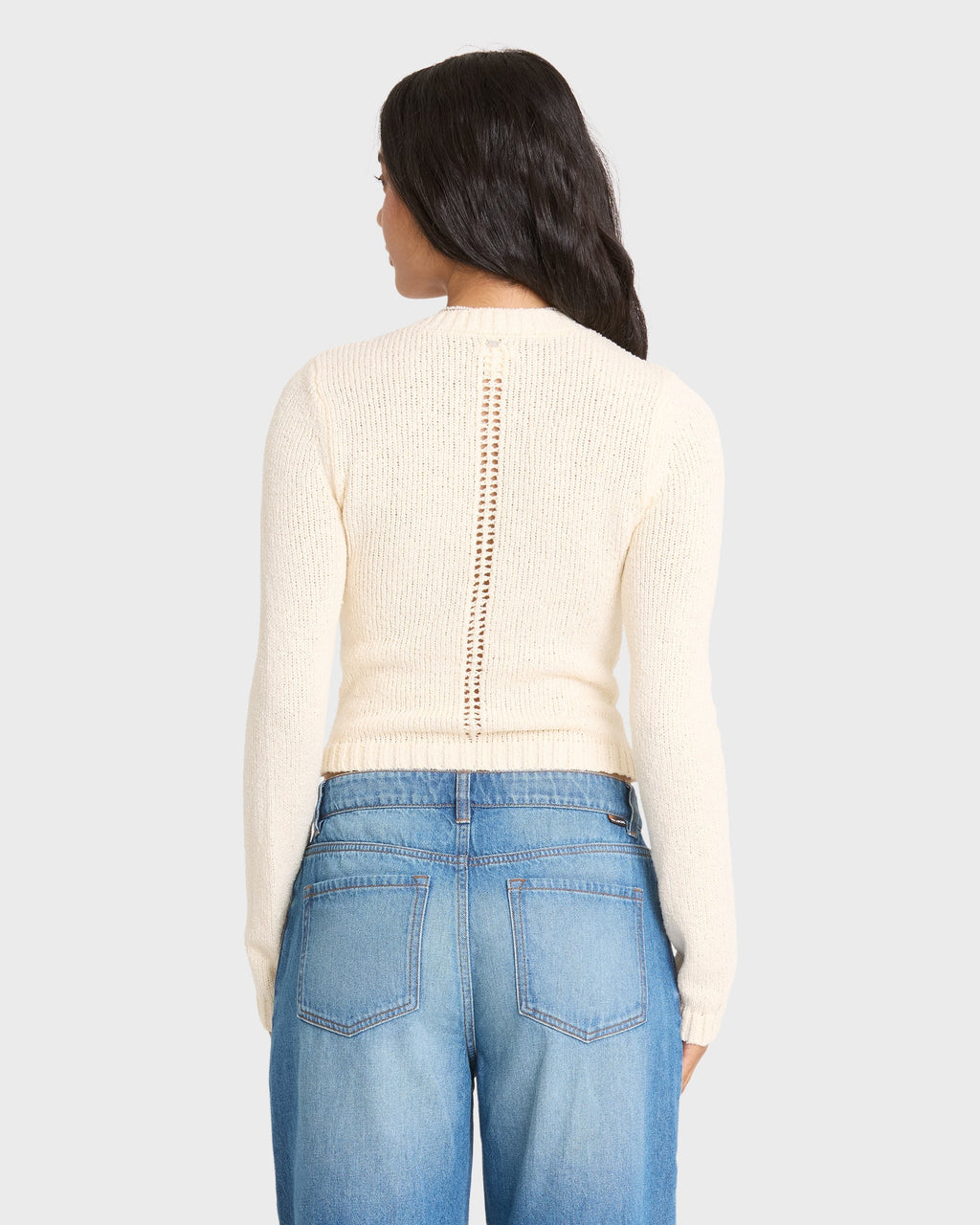 Sweet Clare Crewneck Sweater - White Cap