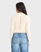 Sweet Clare Crewneck Sweater - White Cap