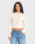 Sweet Clare Crewneck Sweater - White Cap