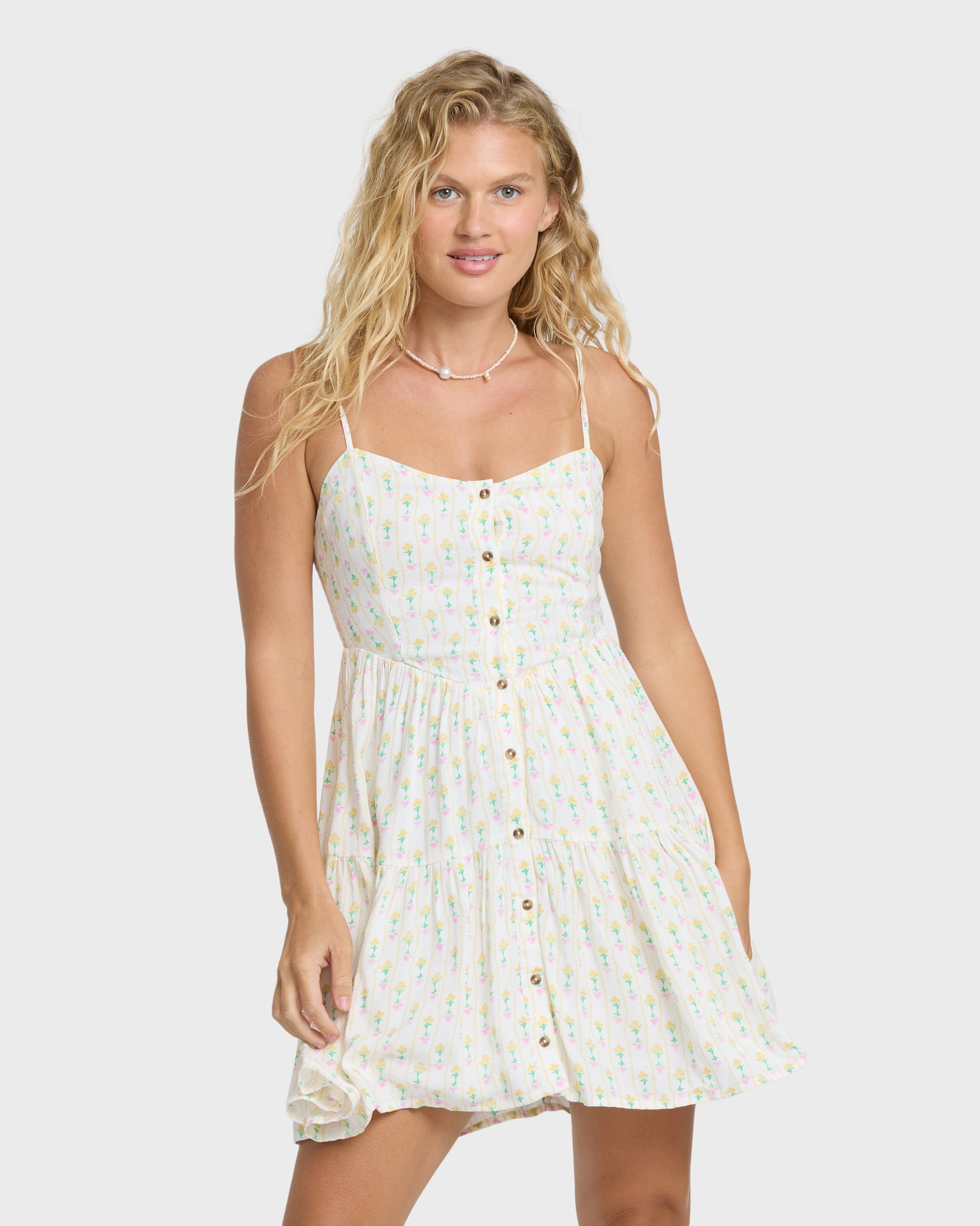 Prairie Days Mini Dress - Salt Crystal