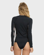 Sol Searcher UPF 50 Long Sleeve Zip Front Rashguard - Black Pebble