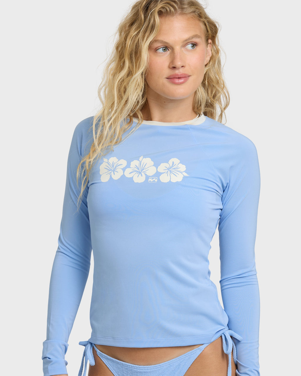 Simply UPF 50 Long Sleeve Crop Rashguard - Blue Bell