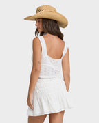 Eyelet Forever Tank Top - Salt Crystal