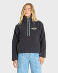 Horizon Sherpa Mock Neck Half Zip Sweatshirt - Black Sands