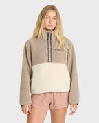 Horizon Sherpa Mock Neck Half Zip Sweatshirt - Cobblestone