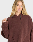 Time Out Sherpa Fleece Pullover Hoodie - Espresso