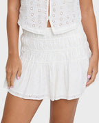 Eyelet Forever Mini Skirt - Salt Crystal