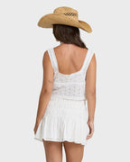 Eyelet Forever Mini Skirt - Salt Crystal