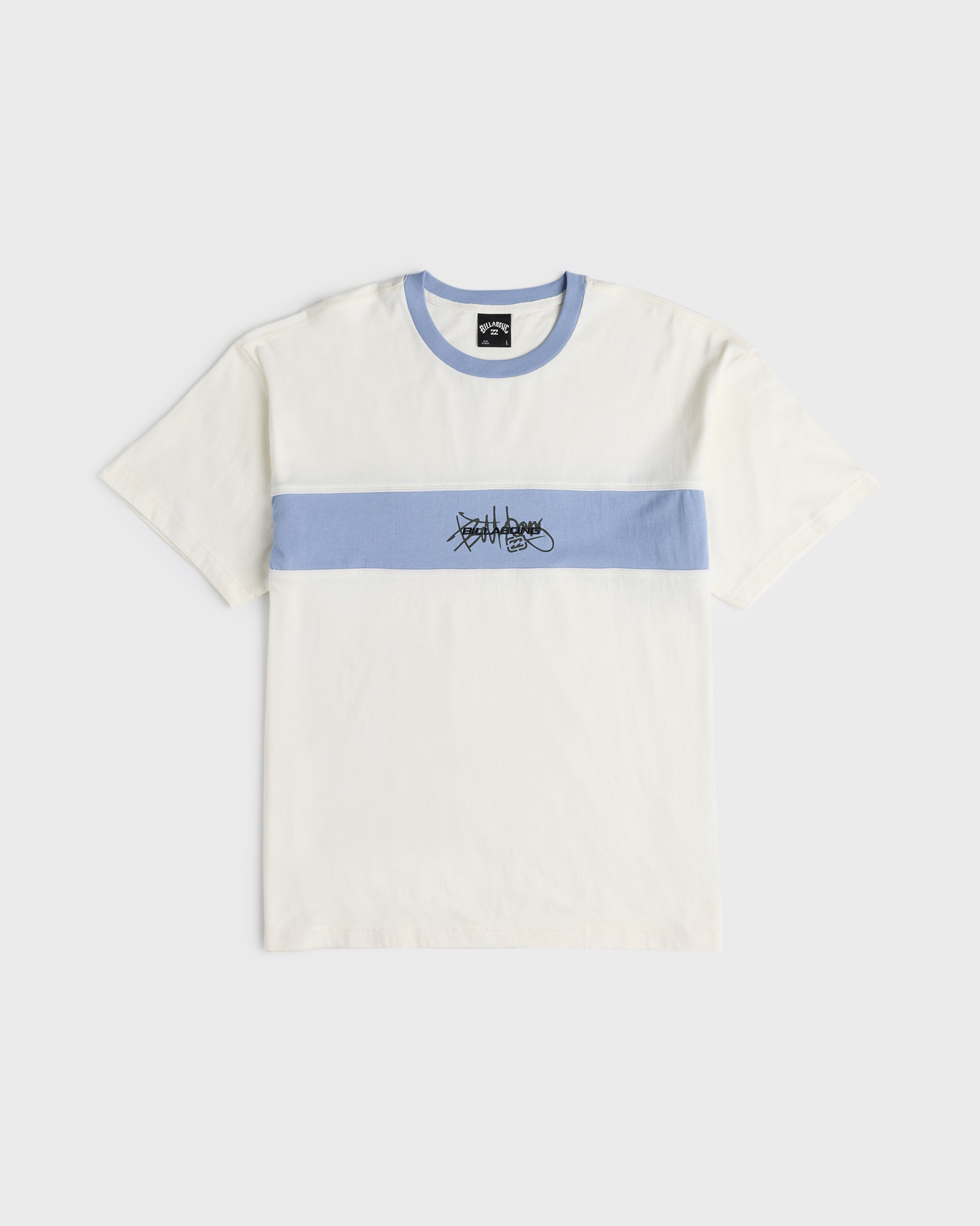 Bad Dog Shrapnel Ringer Short Sleeve Jersey T-Shirt - Off White