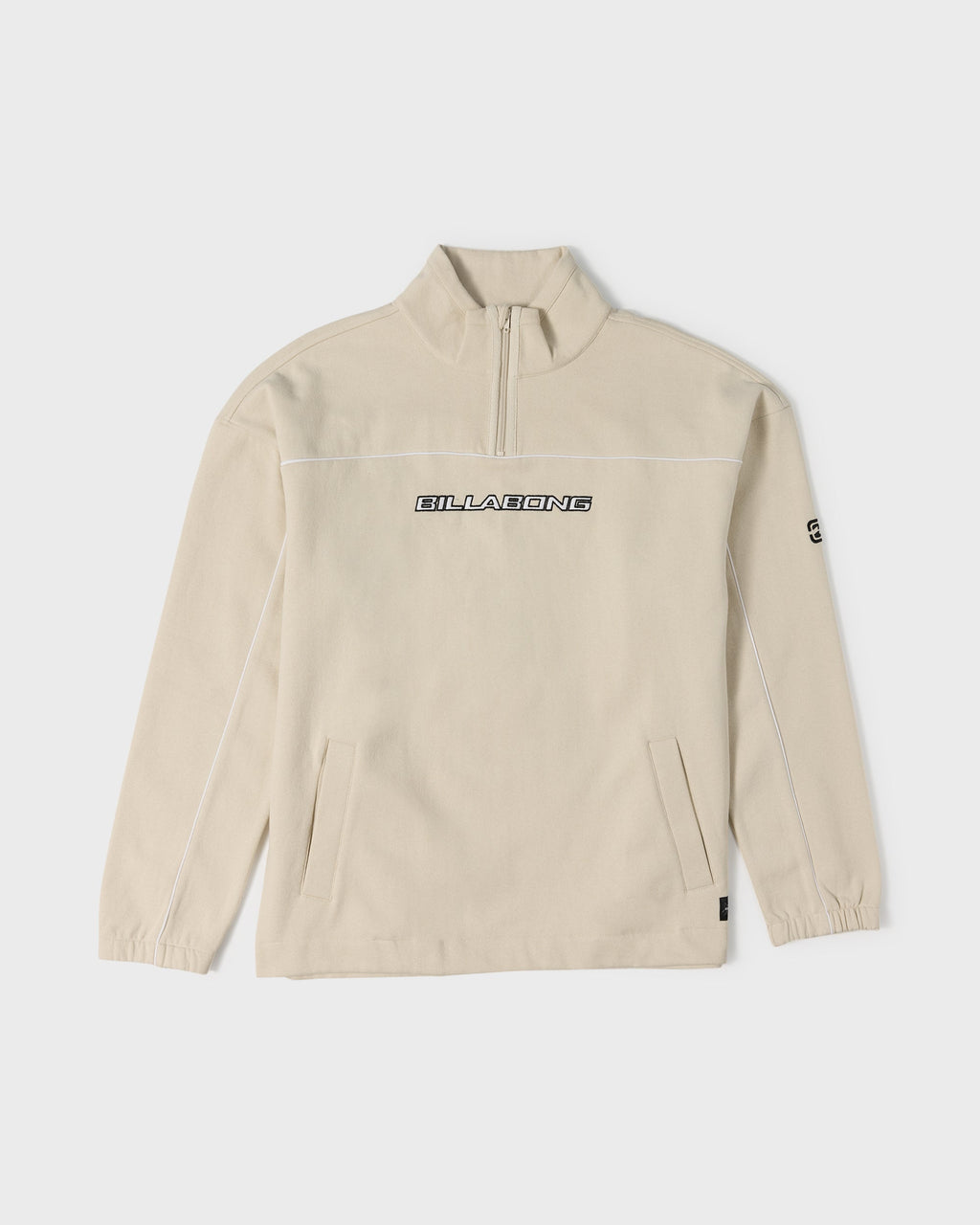 Bad Dog Progress Mock Neck Quarter-Zip Sweatshirt - Oatmeal
