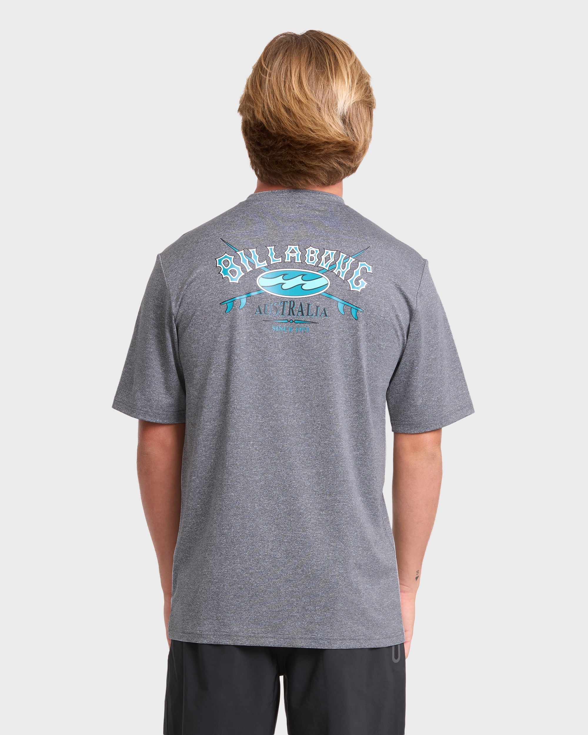 Crossboards Short Sleeve Surf Tee - Light Gray Heather
