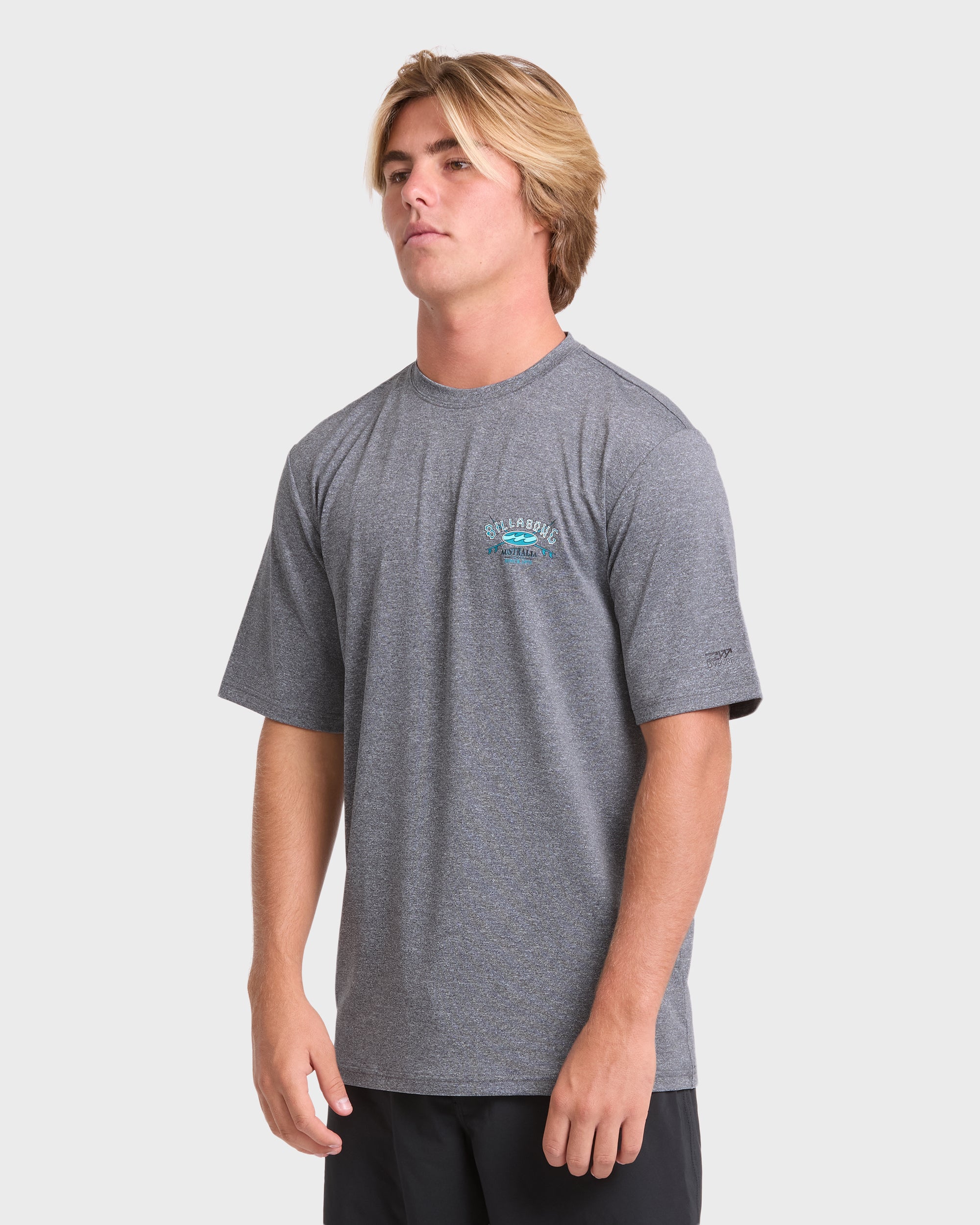 Crossboards Short Sleeve Surf Tee - Light Gray Heather
