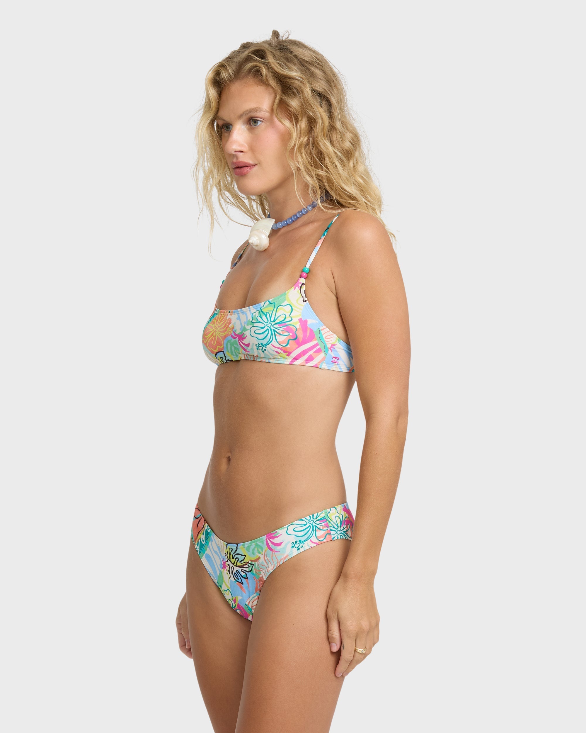 Hot Mess Jaclyn Crop Bikini Top - Blue Multi