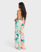 Split Spirit Elastic Waist Pants - Misty Blue