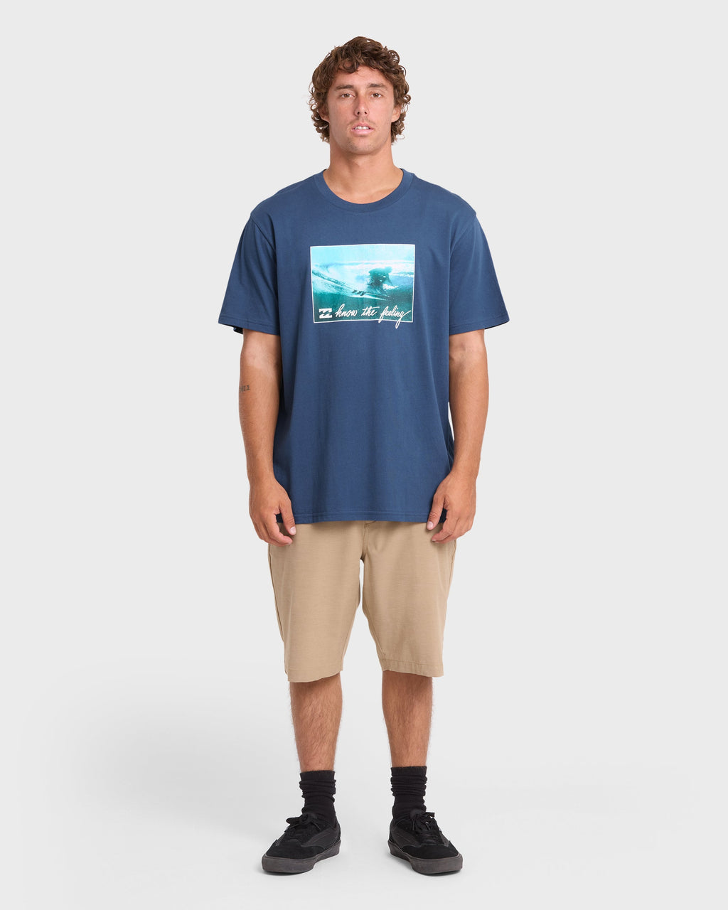 Lucid Premium Short Sleeve Cotton Graphic T-Shirt - Dark Denim