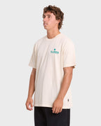 Glance Wave Washed Premium Short Sleeve Knit T-Shirt - Oatmeal