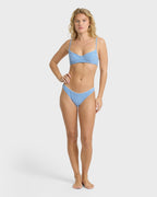 Mini Wave Check Maui Bikini Bottoms - True Blue