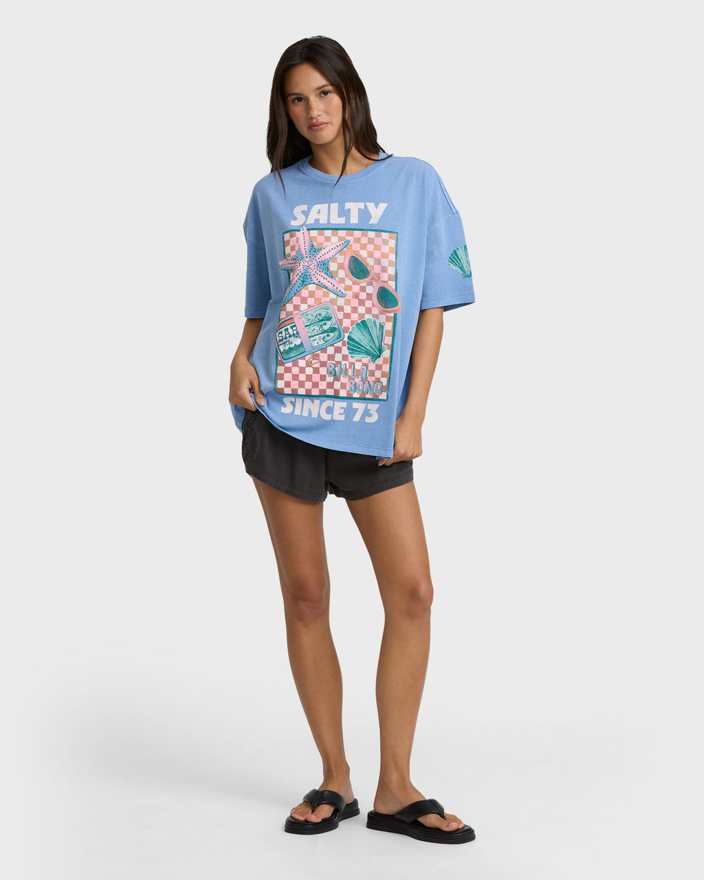 Salty Life Short Sleeve Cotton Graphic T-Shirt - Blue Horizon