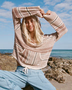 Baja Beach Hooded Sweater - White / Brown