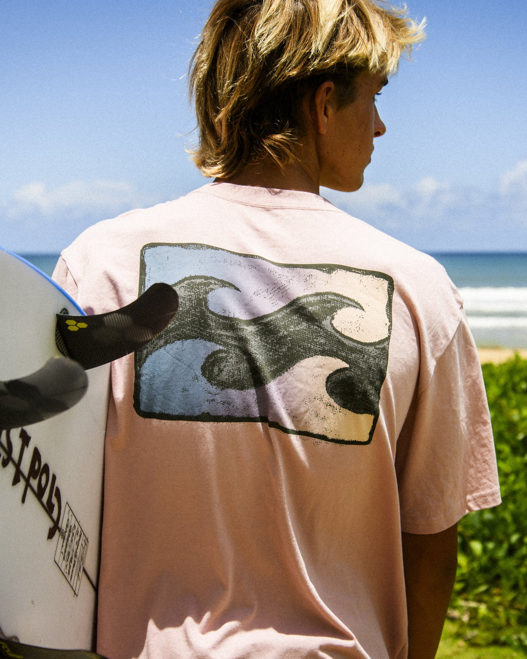 Crayon Wave Premium Short Sleeve T-Shirt - Vintage Pink