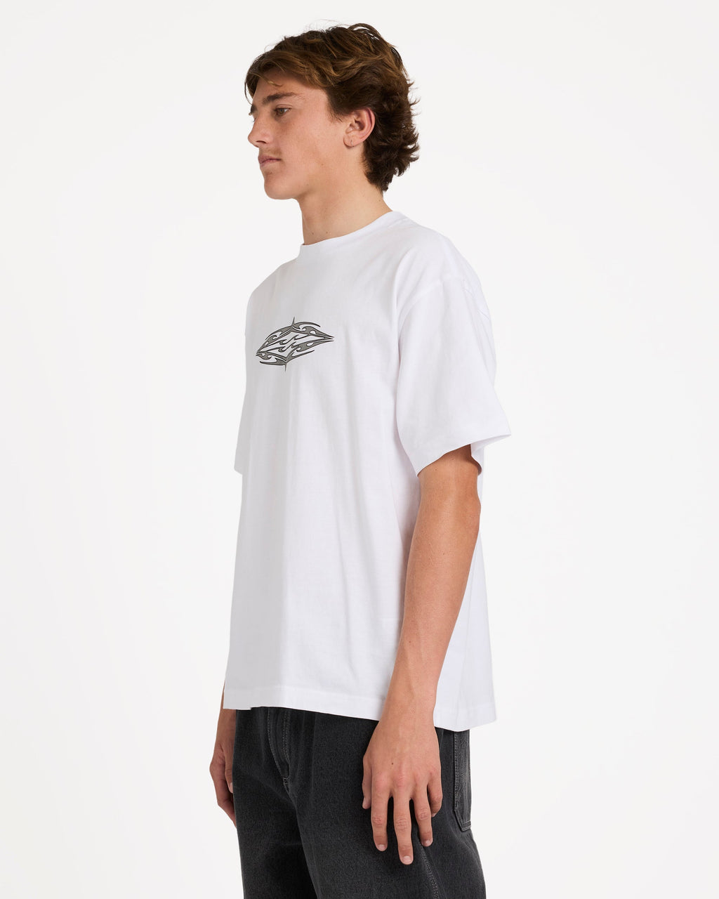 Tribal Diamonds Short Sleeve Knit T-Shirt - White